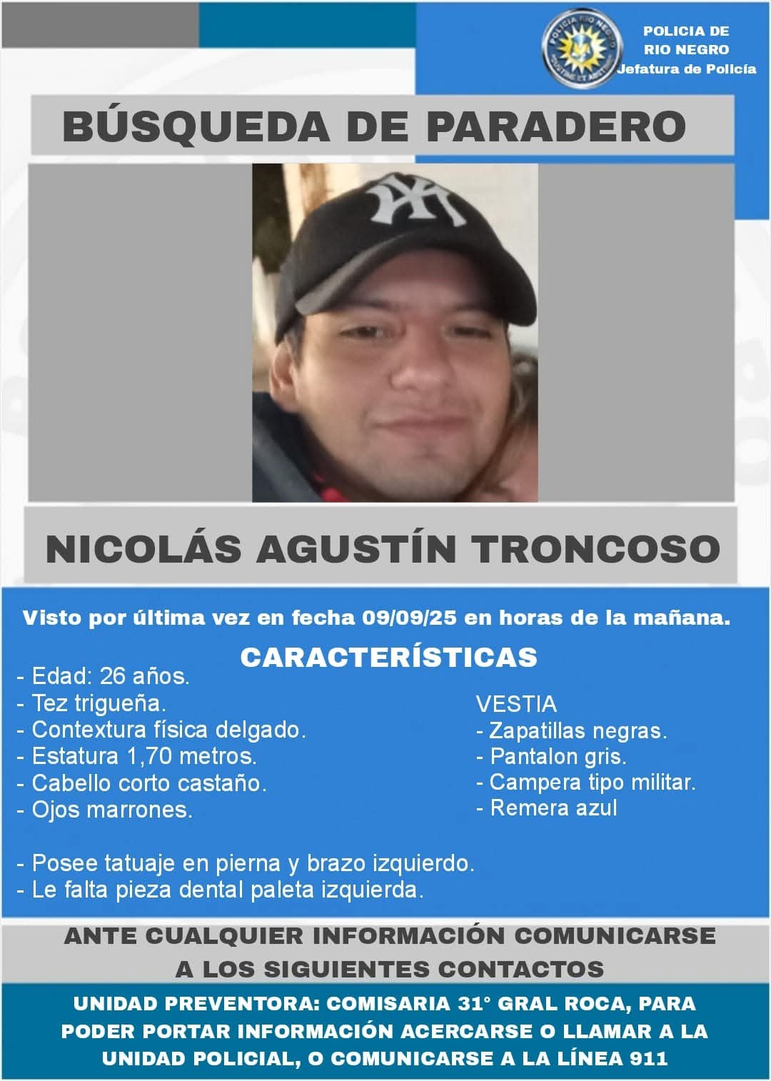 Buscan a una persona que desapareció hace varios días